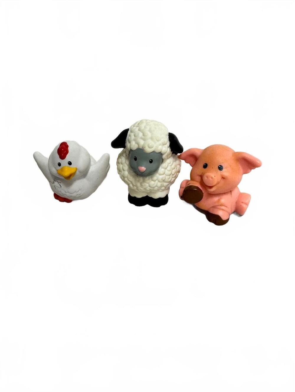 Fisher-Price Little People Farm Animal Figures Chicken Sheep Pig Lot of 3
